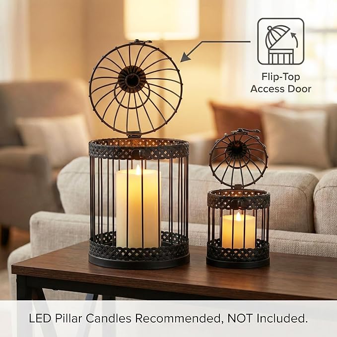VELA LANTERNS Bird Cage Decor Candle Holder Lantern Decorative Table - Image 3