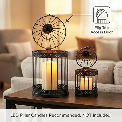Vela Lanterns Bird Cage Decor Candle Holder Lantern Decorative Table - Image 4