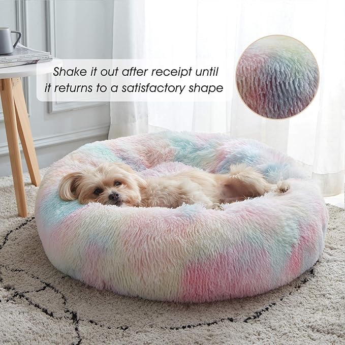 WESTERN HOME WH Calming Dog & Cat Donut Cuddler, Anti-Anxiety Warming Cozy Soft - Image 2