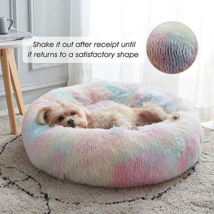 WESTERN HOME WH Calming Dog & Cat Donut Cuddler, Anti-Anxiety Warming Cozy Soft - Image 2