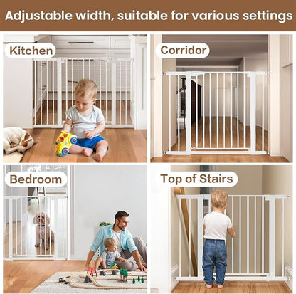 Mumeasy 29.6-46" Baby Gate for Stairs, Pressure Mounted Dog Gate for Doorways - Image 8