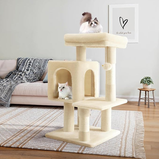 Allewie 29 Inches Cat Tree Tower/Plush Perches Platform/Condo/House/Sisal - Image 2