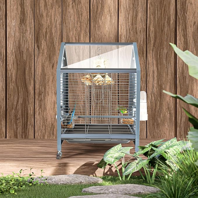 Acrylic Bird Cage, 25 inch Medium Parrot Cage - Image 6