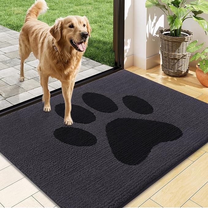 Buganda Dog Door Mat for Muddy Paws, Absorbent Dirt Trapper Non Slip Indoor by Buganda