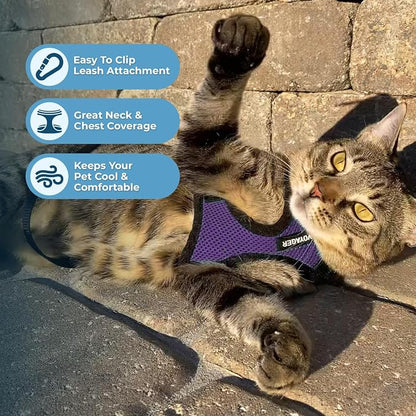 Voyager Escape-Proof Step-in Lock Cat Harness & 5ft Neoprene-Handle Leash Set - Image 5
