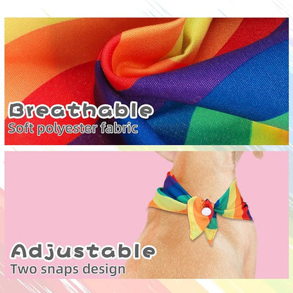 PAWCHIE 4 Pcs Dog Bandanas Gay Pride Rainbow Bandanas, Rainbow Scarf - Image 4