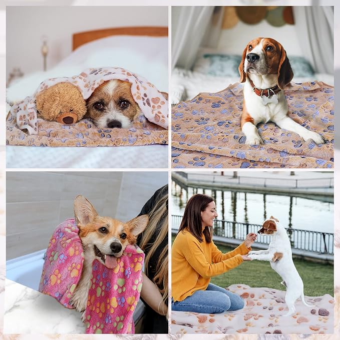 Comsmart Dog & Cat Blanket, Cute Paw Print, Soft Warm Fleece Throw - Image 6
