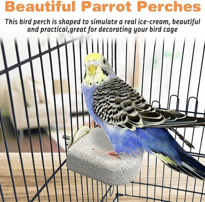 PINVNBY 6 PCS Bird Perch Bird Beak Grinding Stone Calcium Mineral Parrot Perch - Image 7