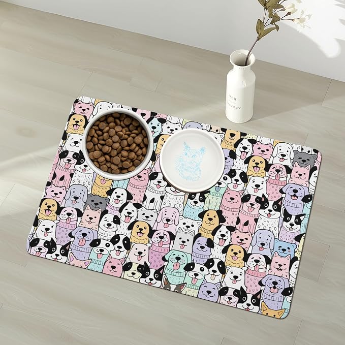 Pet Feeding Mat for Floors Waterproof Dog Mat for Food and Water Absorbent - Image 9