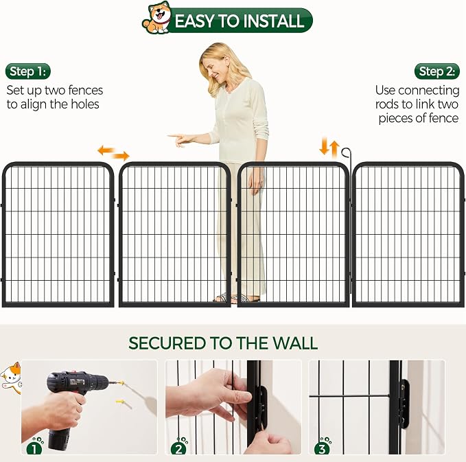 Yaheetech Dog Playpen Outdoor, 32 inch 4 Panels Dog Pen Indoor Heavy Duty Puppy - Image 7