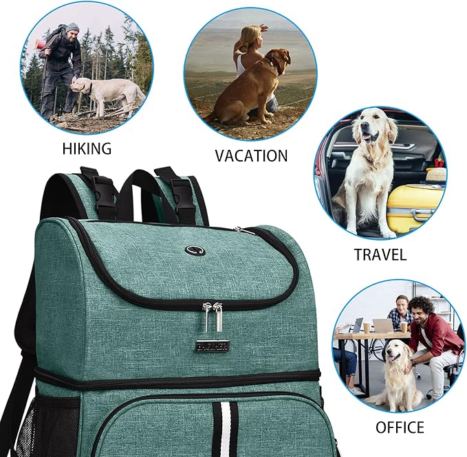 BAGLHER Pet Travel Bag, Double-Layer Pet Supplies Backpack, Pet Travel Backpack - Image 8