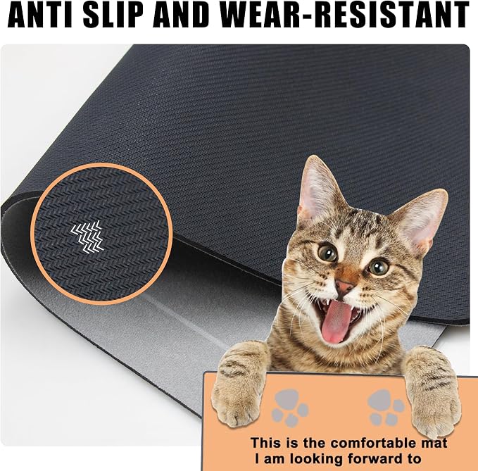 YCT Pet Food Mat, Non-Slip Bottom Absorbent Quick Dry Cat & Dog Feeding Mat - Image 4