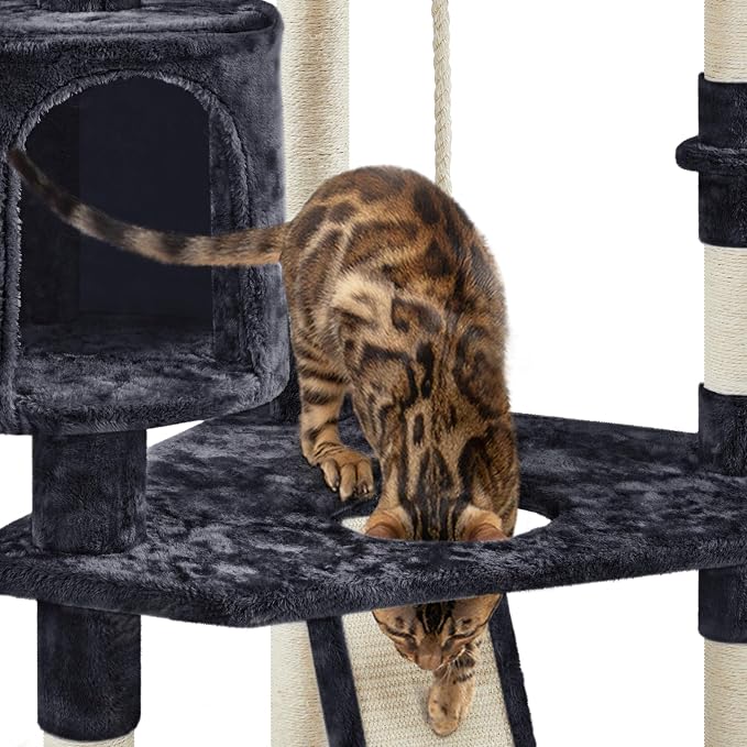 Yaheetech 79 in Cat Tree Tower, Comfy Basket, Sisal Scratching Posts - Image 7