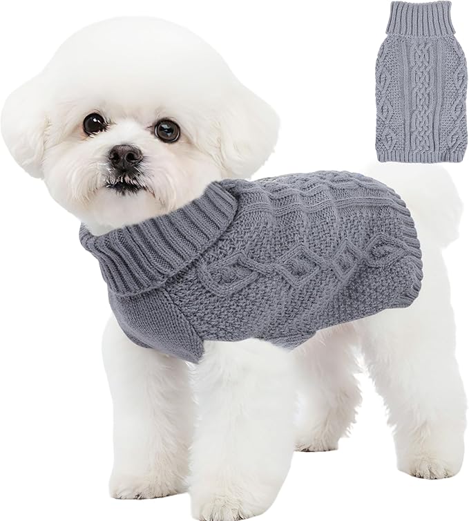 Dog Sweaters for Small Dogs Winter Dog Clothes Turtleneck Knit Puppy Sweater by Puppishy