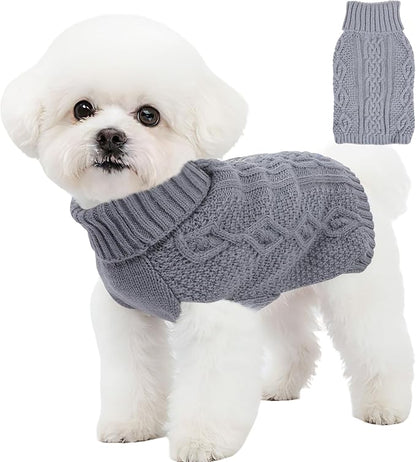 Dog Sweaters for Small Dogs Winter Dog Clothes Turtleneck Knit Puppy Sweater by Puppishy