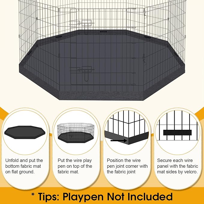 Dog Pen Pet Playpen Dog Fence Bottom Pad Indoor Foldable Metal Wire Exercise - Image 3