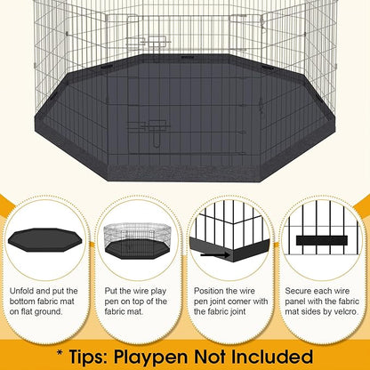 Dog Pen Pet Playpen Dog Fence Bottom Pad Indoor Foldable Metal Wire Exercise - Image 3