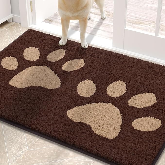 Buganda Dog Door Mat for Muddy Paws, Absorbent Dirt Trapper Washable Indoor by Buganda