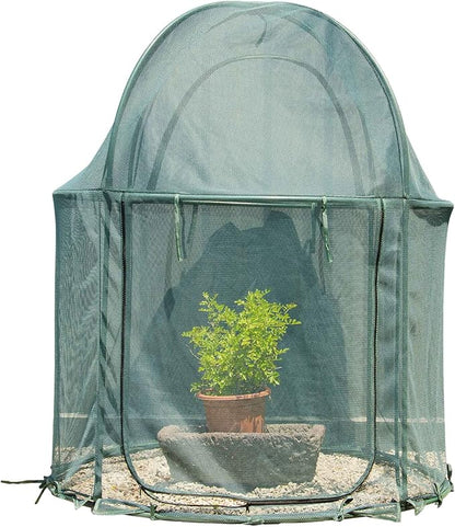 Round 4'x4' Large Plant Mesh Cover 4.9FT Tall Crop Netting Cage Pest Guard Cover by porayhut