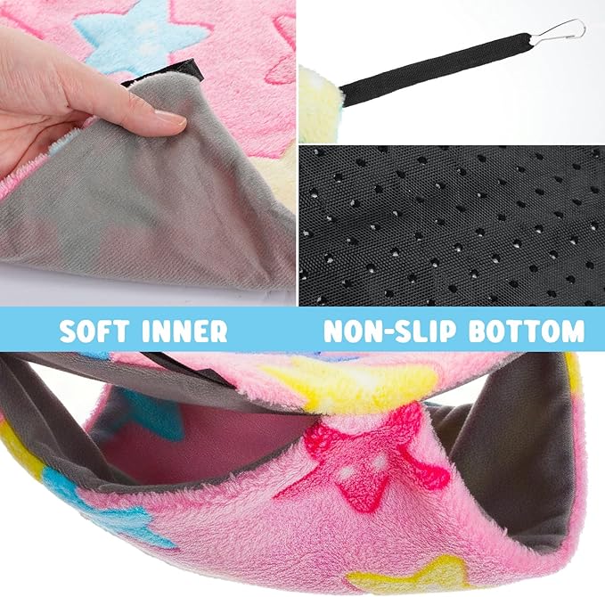 Sadnyy 8 Pcs Velvet Ferret Hammock Washable Rat Hides Guinea Pig Cage - Image 4