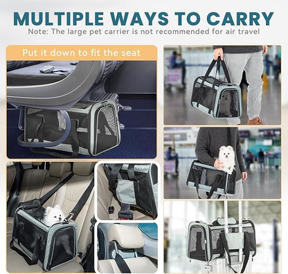 19 x 12 x 12 Large Cat Car Carrier – Roomy Escape-Proof Cat Car Seat - Image 3