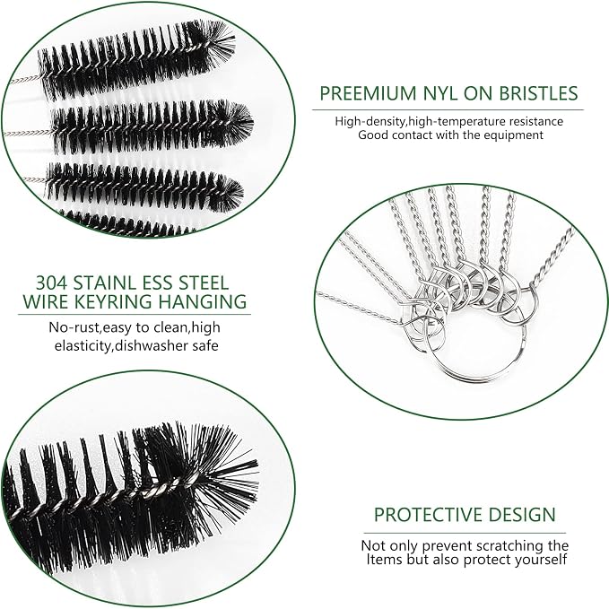 CiaraQ Bottle Cleaning Brushes, 9.8 Inch Nylon Tube Brush Set, Cleaner - Image 3