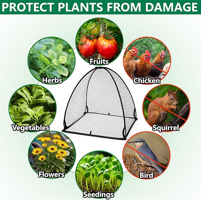 DECOHS 2 Pcs Pop-Up Mesh Plant Cover Tent, Plant Protector Enclosure - Image 4
