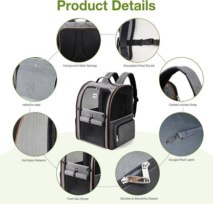 Lekebobor Extra Large Cat Backpack Carrier Expandable Pet Carrier Backpack - Image 6