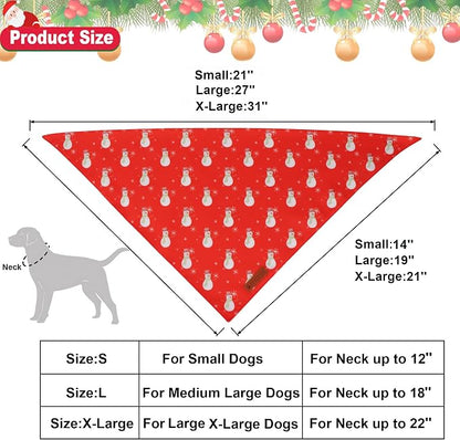 ADOGGYGO Christmas Dog Bandanas 2 Pack, Reversible Santa Snowman Xmas Pet Scarf - Image 4
