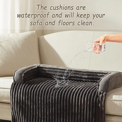 WINDRACING Luxury Dog Couch Bed, Washable Calming Dog Couch Cover, Couch - Image 5