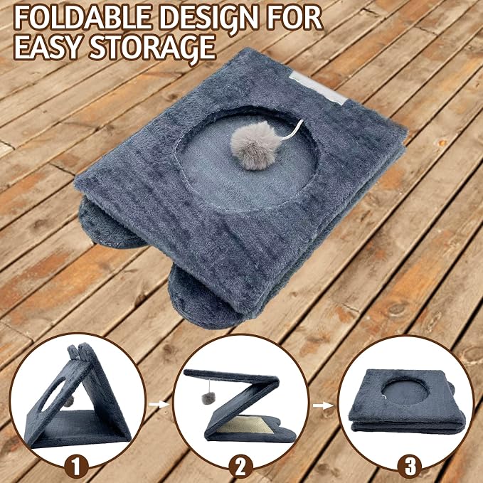 Fhiny Triangle Cat Scratching Post, Natural Sisal Cat Standing Scratch Board - Image 6