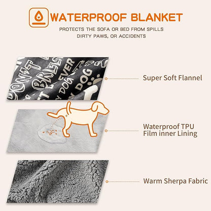 Waterproof Dog Blankets Pet Blanket, Soft Fluffy Sofa Car Bed Protector - Image 3