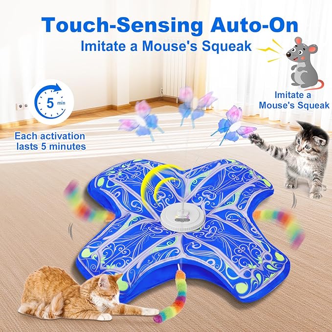 Interactive Cat Toys for Indoor Cats, Rechargeable Touch Activated Hide and - Image 3