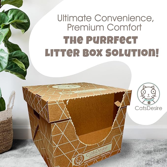 Leakproof Disposable Cat Litter Box 3 Pack Top/Low Entry INCLUDES- 3 lids - Image 4