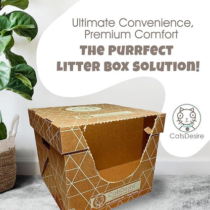 Leakproof Disposable Cat Litter Box 3 Pack Top/Low Entry INCLUDES- 3 lids - Image 4