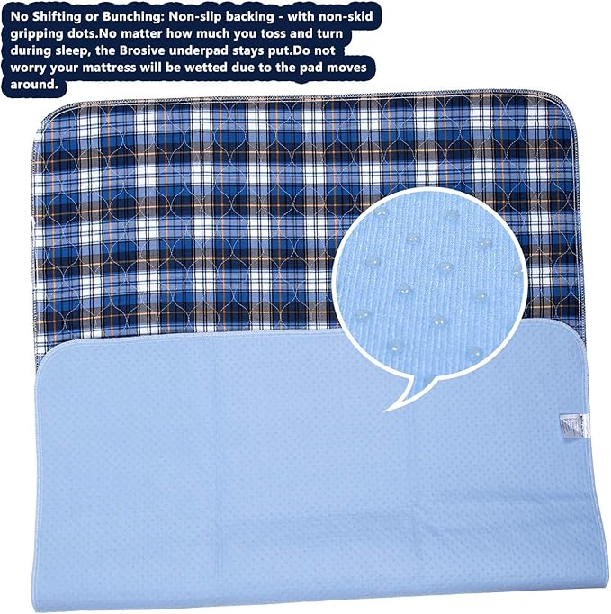 Non-Slip Bed Pads for Incontinence Washable, Waterproof Bed Pads, Kids Washable - Image 3