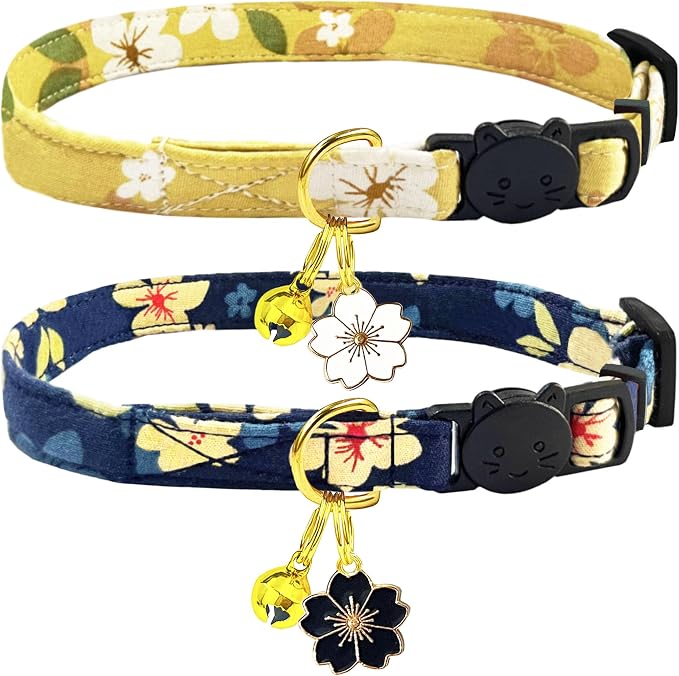 2 Pack Cotton Breakaway Cat Collars Set by Unknown