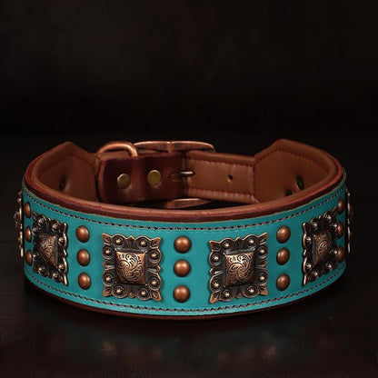 PET ARTIST Soft Padded Leather Dog Collar, 2 inch Wide Genuine Leather Dog - Image 8