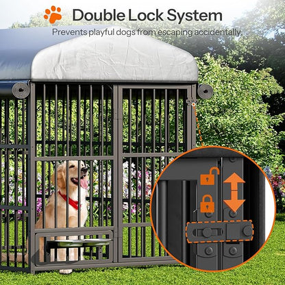 HOOBRO Outdoor Dog Kennel with Cover, 6.6 x 3.9 x 5.9 ft Dog Kennel Outside - Image 5