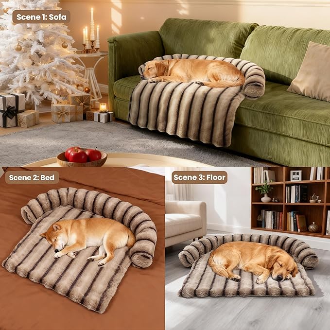 Large Dog Couch Bed, Fluffy Washable Couch Protector - Image 3