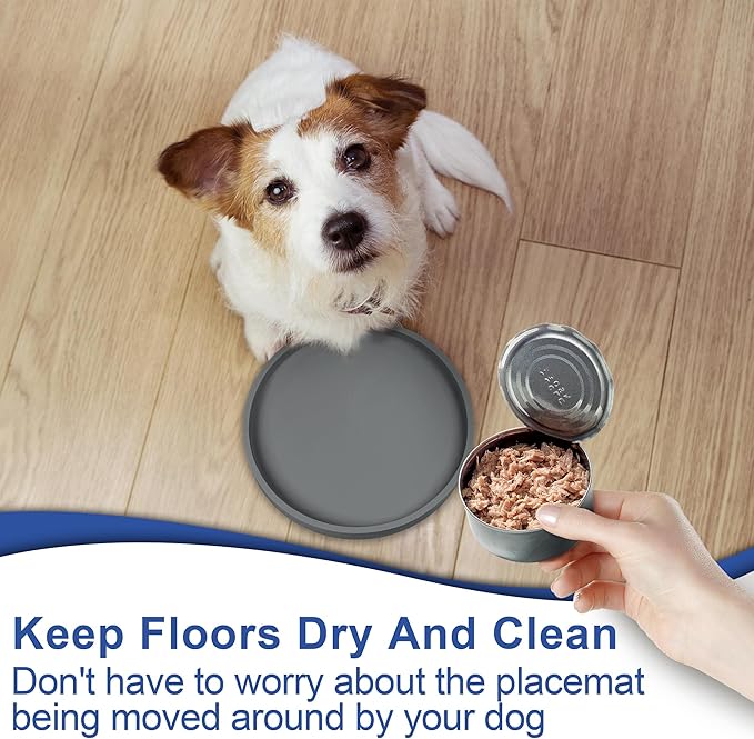 Arespark Pet Silicone Food Mat, Round Eating Tray - Image 3