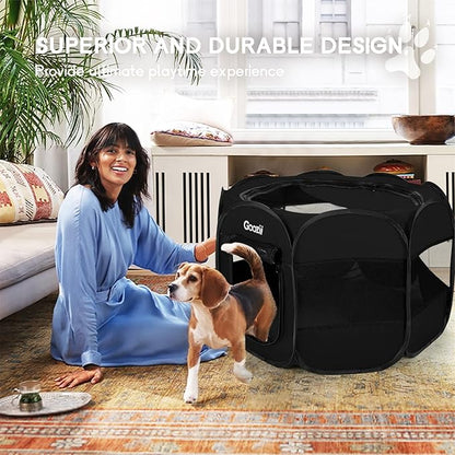 Kitten Cat Playpen for Indoor Cats Enclosed, Portable Foldable Pet Dog Playpen - Image 3