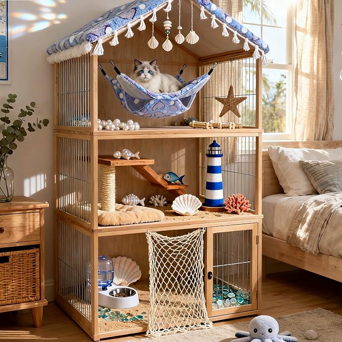 Cat Hammock for Cage, Soft Warm Hanging Bed for Kitten, Guinea Pig, Chinchilla - Image 7