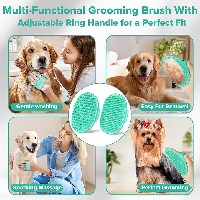 6PCS Pet Grooming Kit for Dogs, Cats and Horses | Dog Washing Gloves | Dog Bath - Image 5