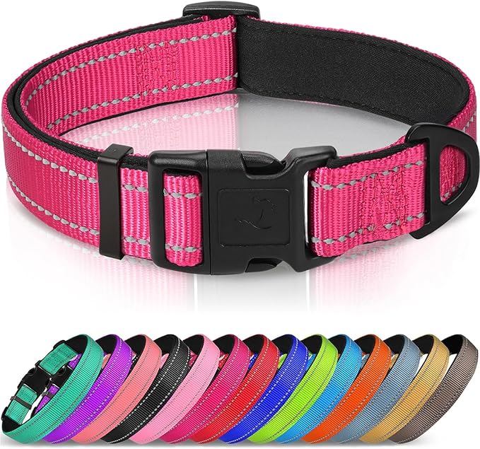 Joytale Reflective Dog Collar, Soft Neoprene Padded, Metal D-Ring, Nylon Pet by Joytale