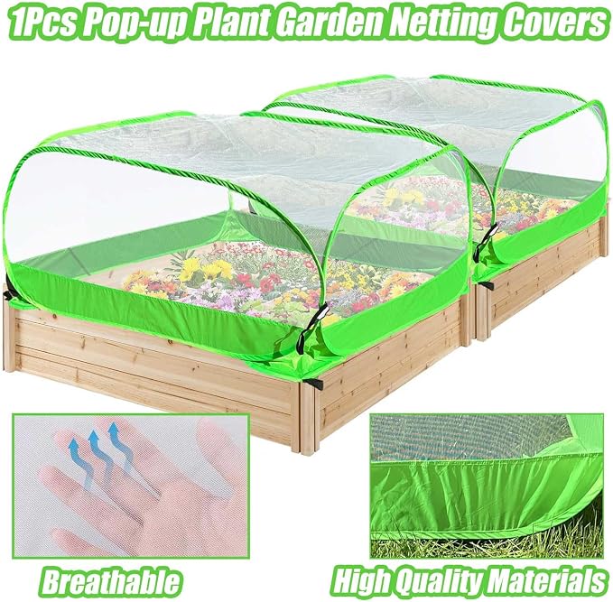 Pop-up Garden Mesh Plant Cover Outdoor Tent Garden Cover Mesh Bird and Pest - Image 3