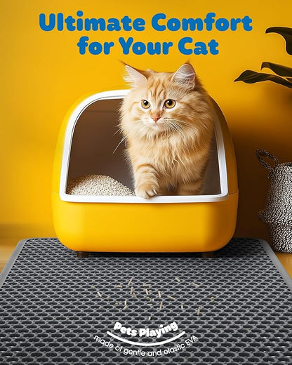 Cat Litter Mat - 46'' x 35'' Small Litter Trapping Mat, Waterproof, Urine-Proof - Image 2