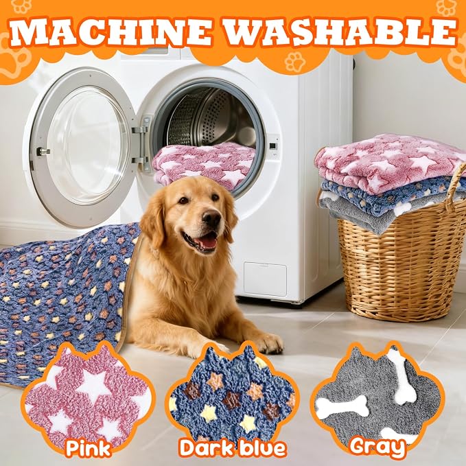 3 Pcs Dog Blanket Super Soft Pet Puppy Blankets Calming Dog Blankets - Image 4