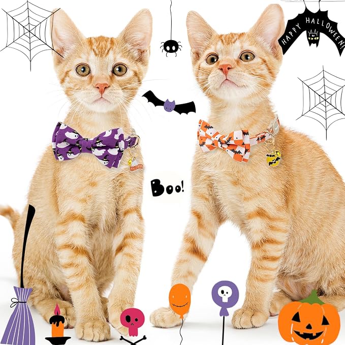 Faygarsle 2 Pack Halloween Cat Collar - Image 6