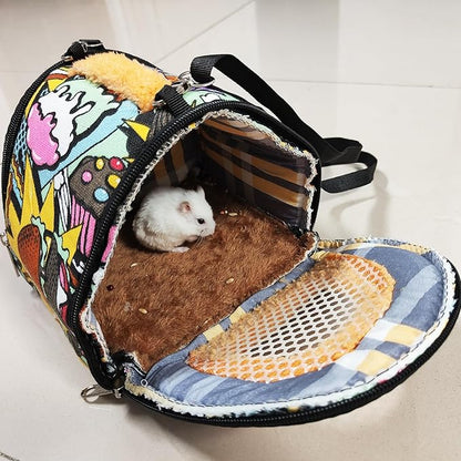Hamiledyi Hamster Carrier Bag Gerbil Outgoing Travel Pouch Sugar Glider - Image 3